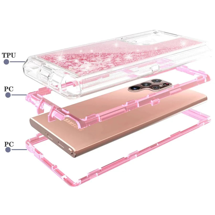 Glitter Quicksand 3 Layer Phone Case