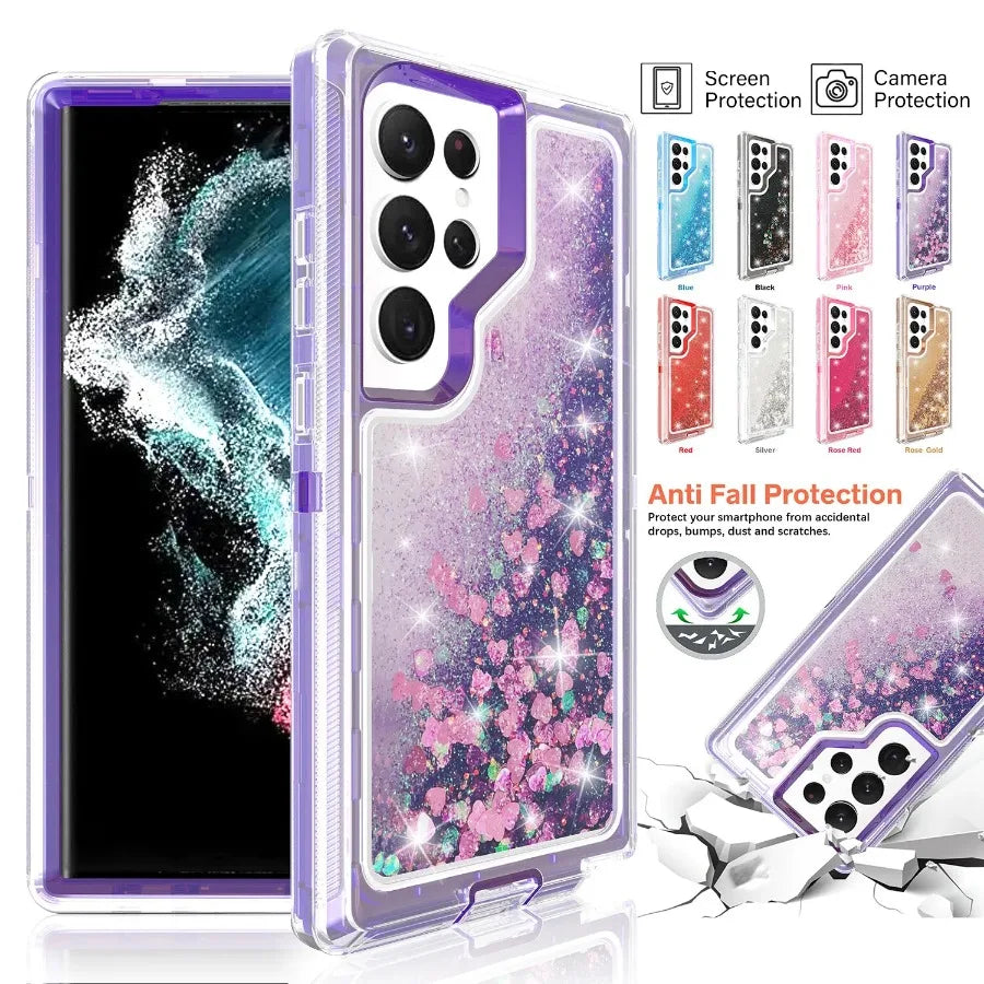 Glitter Quicksand 3 Layer Phone Case
