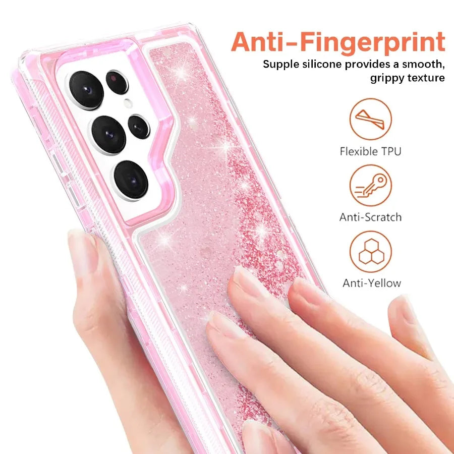 Glitter Quicksand 3 Layer Phone Case