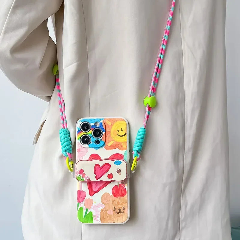 Love & Happiness Lanyard Crossbody Case