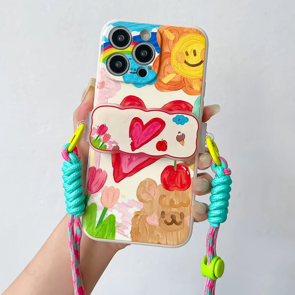 Love & Happiness Lanyard Crossbody Case