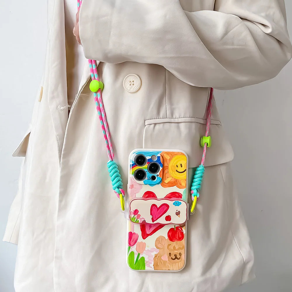 Love & Happiness Lanyard Crossbody Case